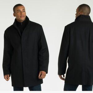 Perry ellis portfolio old money classic charcoal grey wool Peacoat Jacket XL